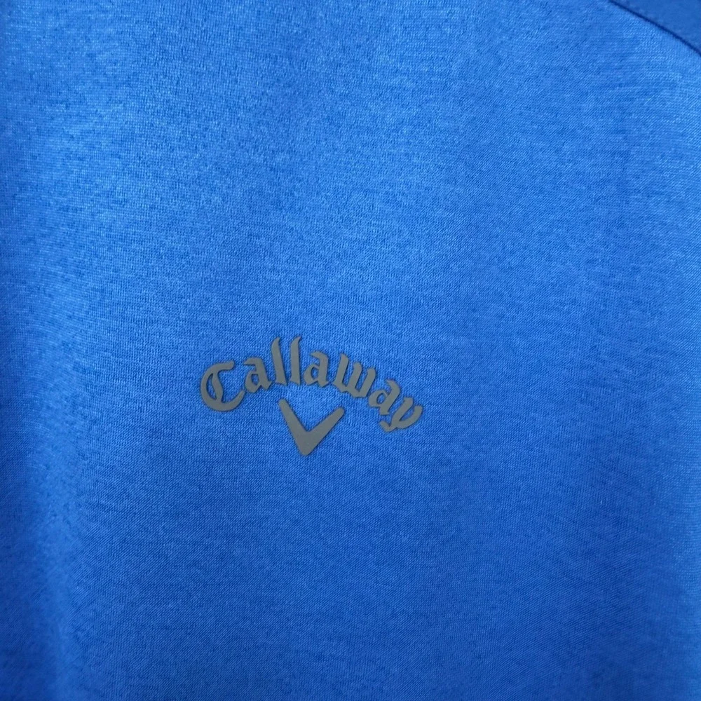 Callaway Mens Blue 1/4 Zip Fleece Lined Pullover Jacket Size Large Golf Active
